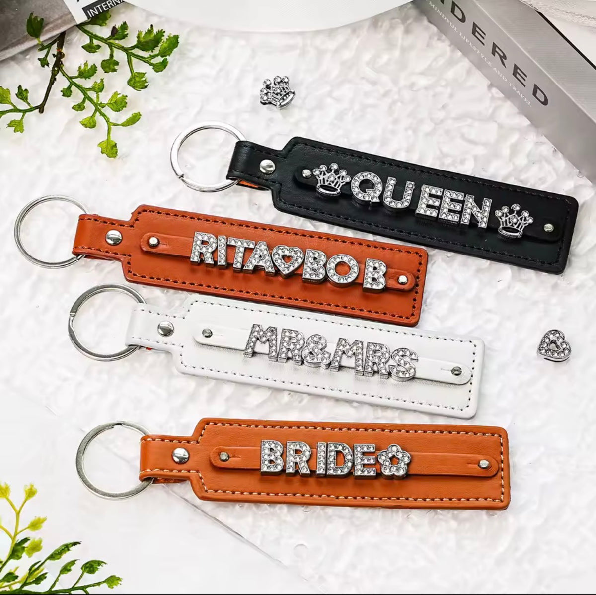 Personalised Leather Charm Keychain Without Pendant