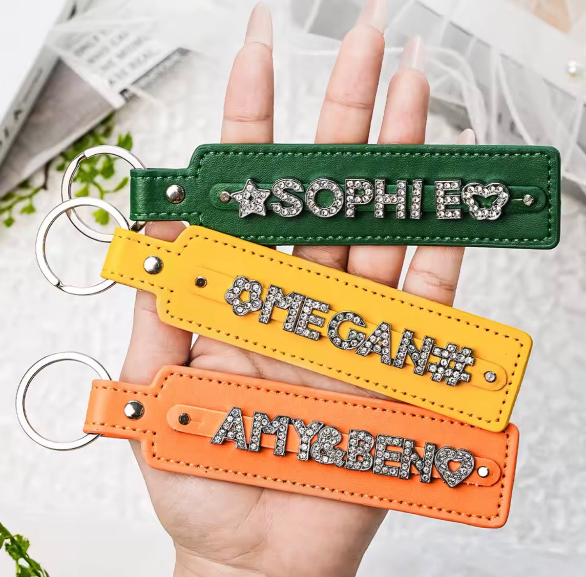 Personalised Leather Charm Keychain Without Pendant