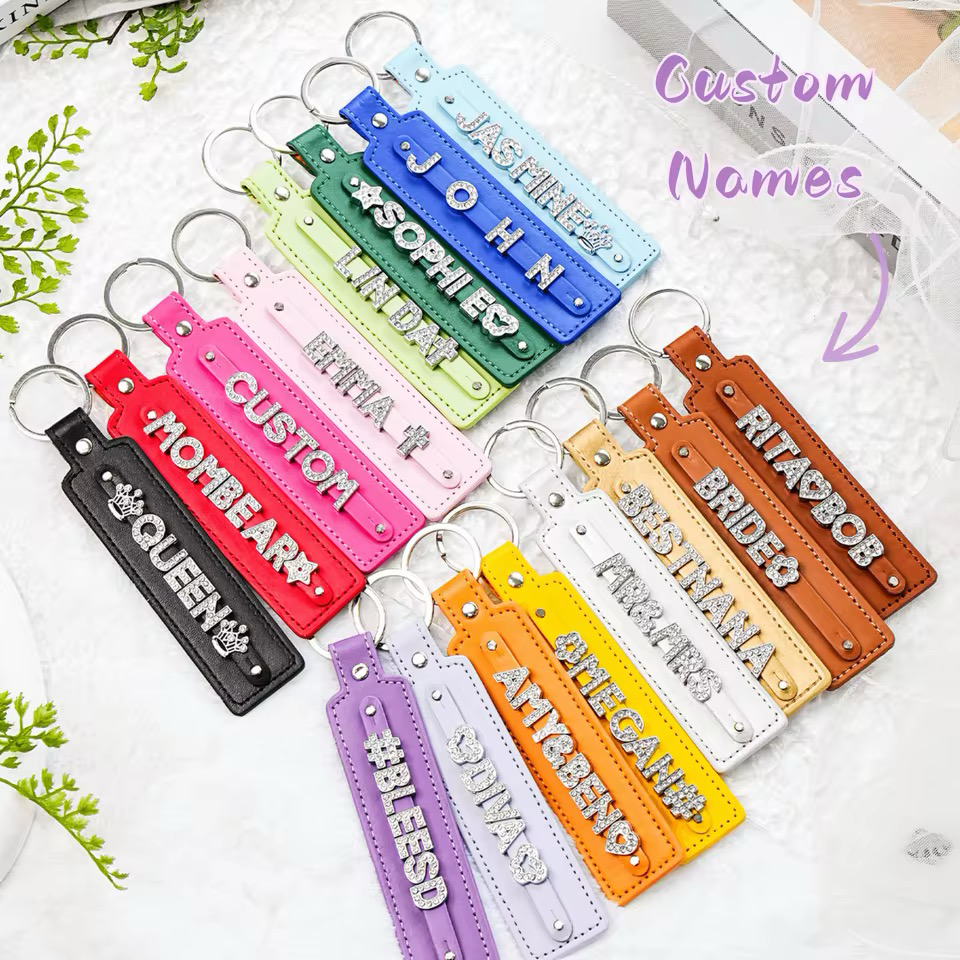 Personalised Leather Charm Keychain Without Pendant