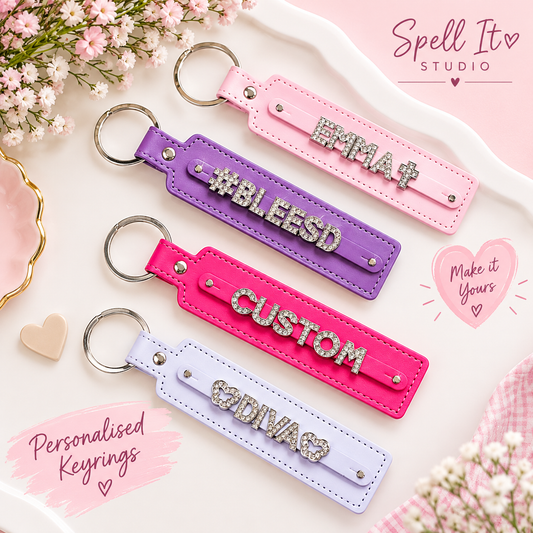 Personalised Leather Charm Keychain Without Pendant