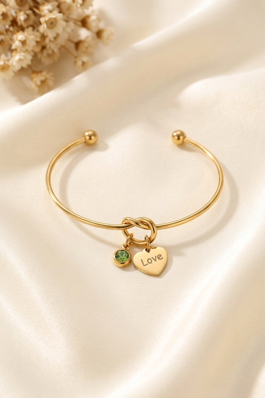 Golden Love Birthstone Charm Bracelet
