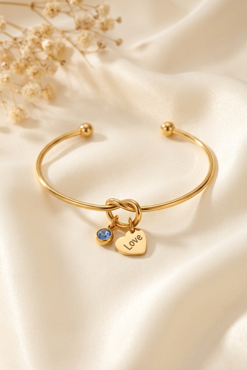 Golden Love Birthstone Charm Bracelet