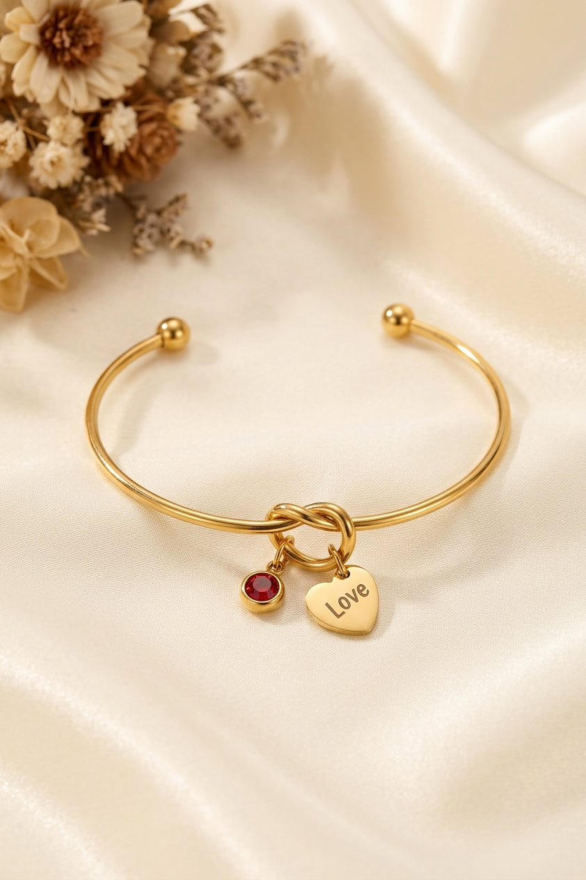 Golden Love Birthstone Charm Bracelet
