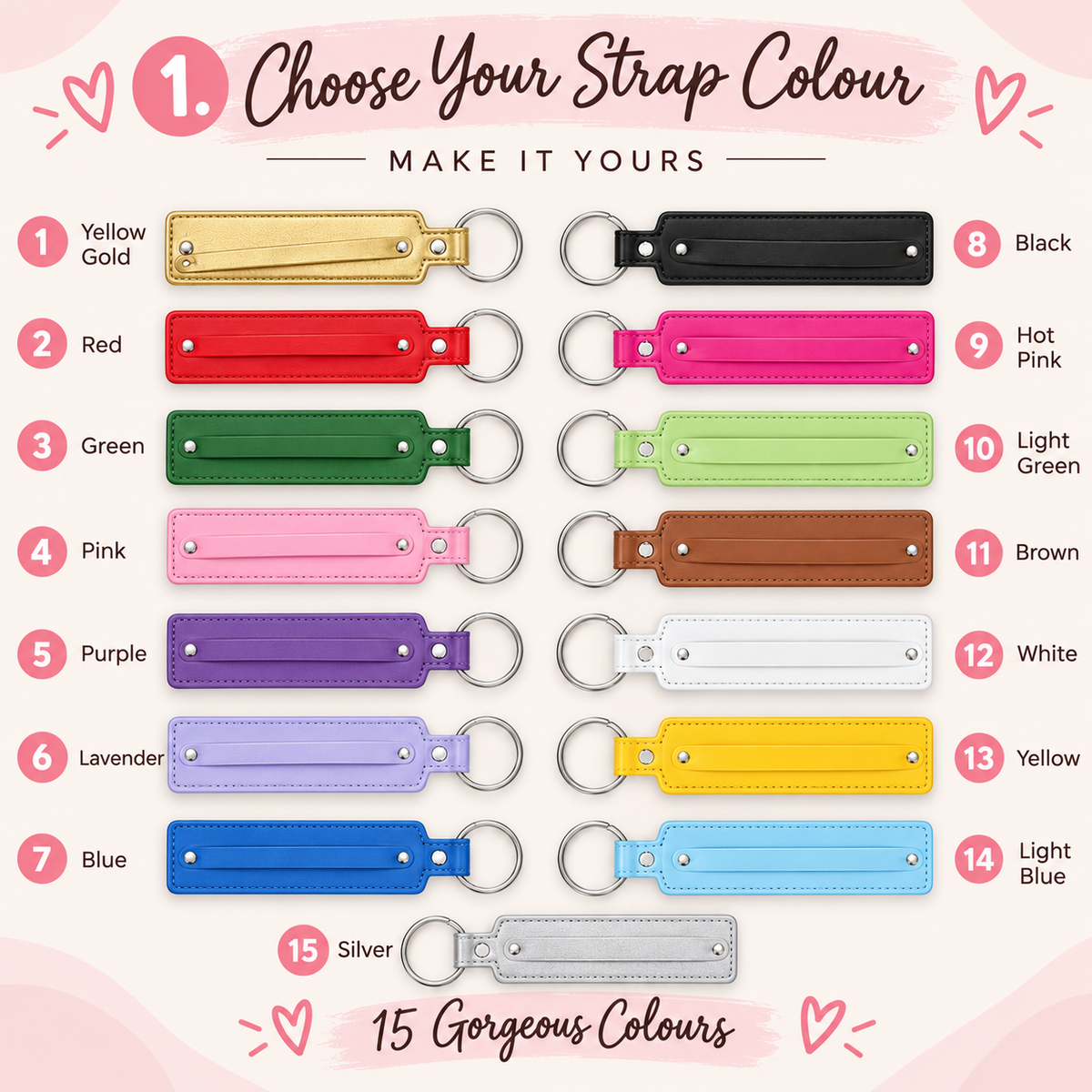 Personalised Leather Charm Keychain with Pendant
