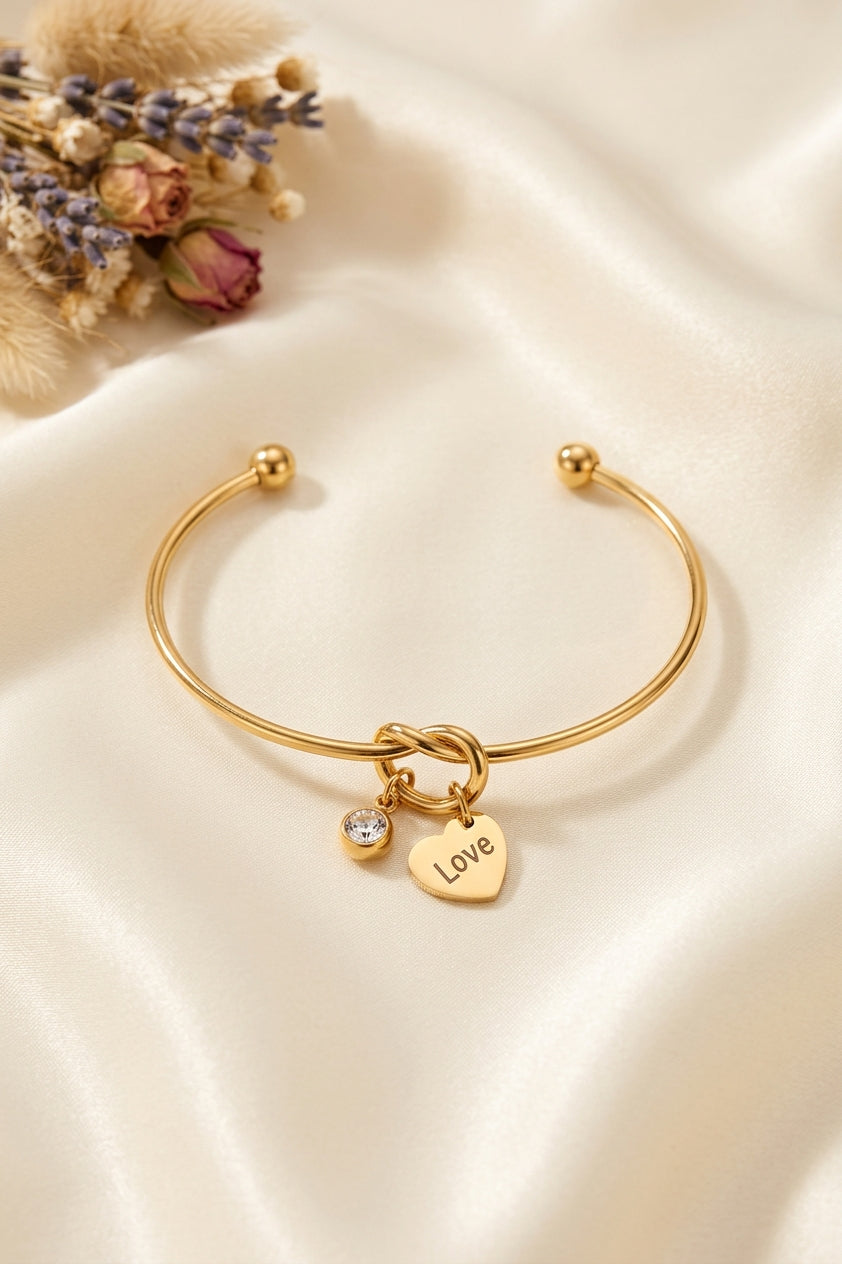 Golden Love Birthstone Charm Bracelet