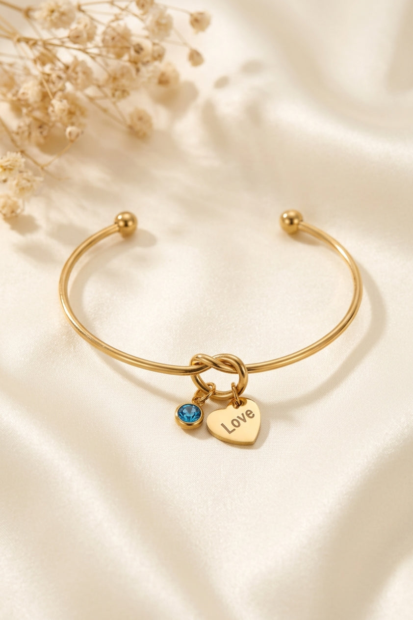 Golden Love Birthstone Charm Bracelet