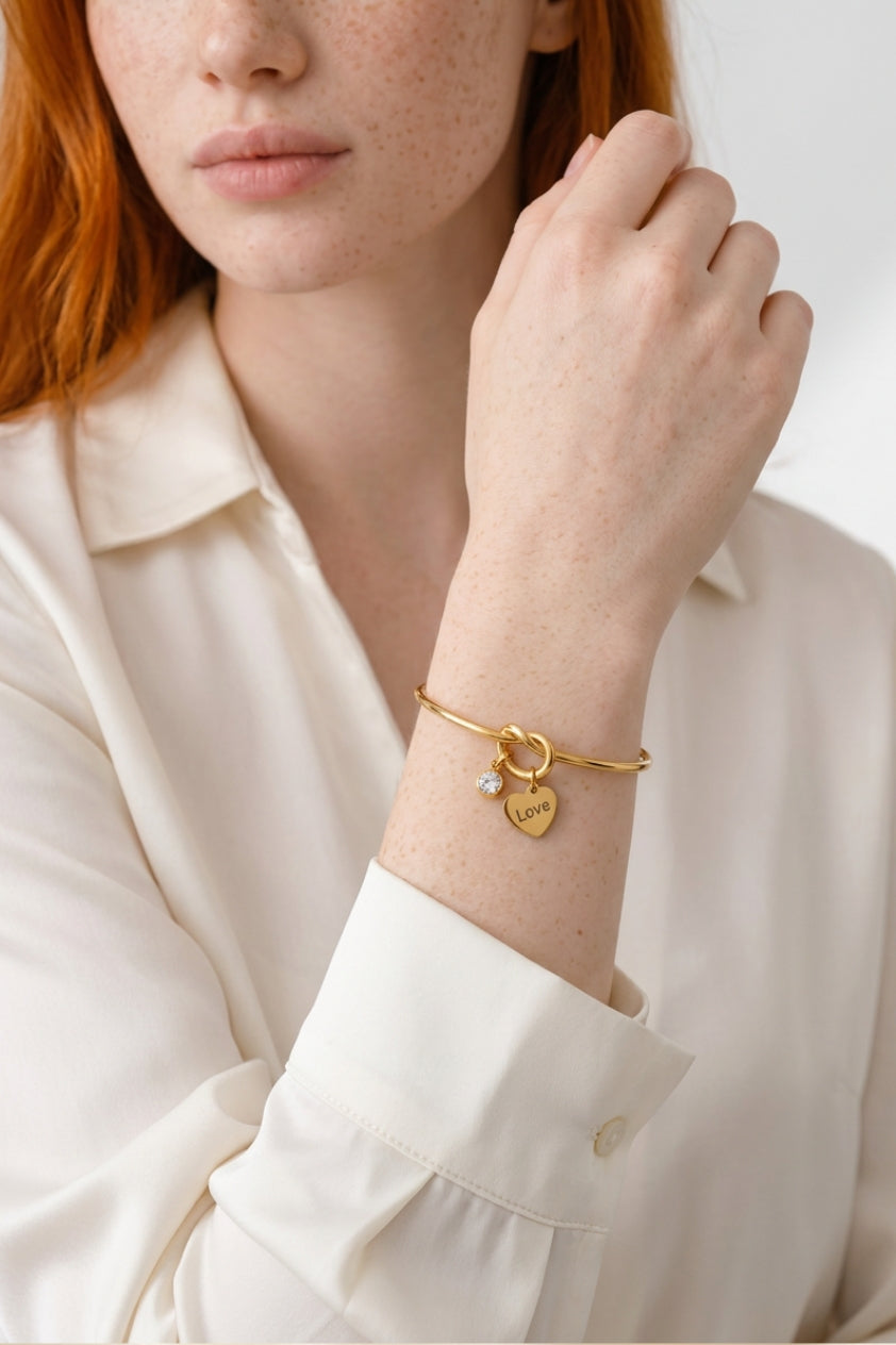 Golden Love Birthstone Charm Bracelet