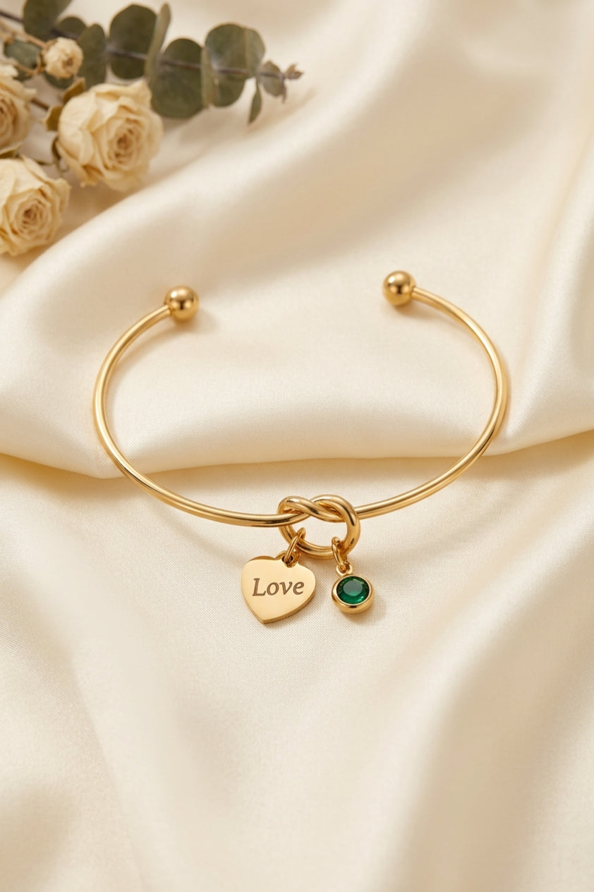 Golden Love Birthstone Charm Bracelet